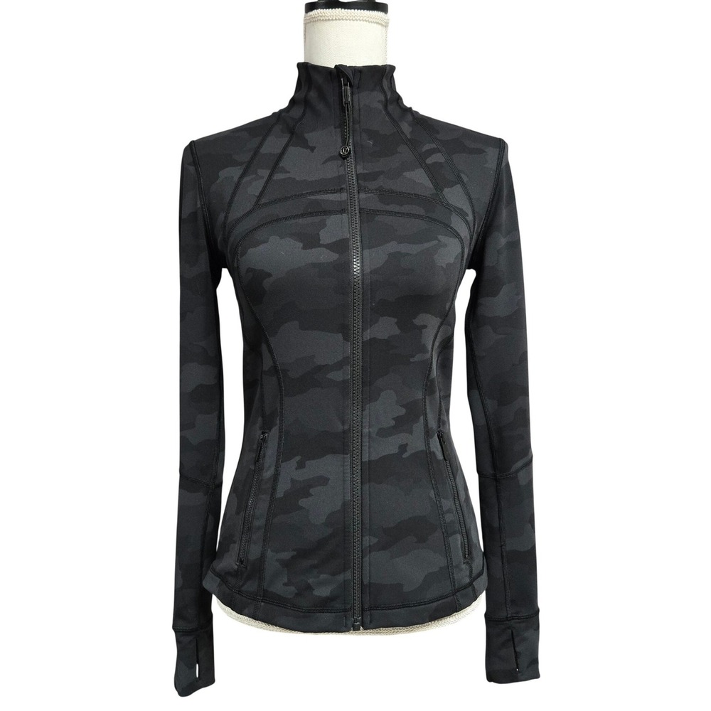 Lululemon Define Jacket Heritage 365 Camo Deep Coal Multi Full Zip Size 6